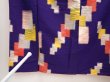 Photo7: 6709T14z650 Vintage Japanese Kimono Silk MEISEN KOMON  Dark lavender (7)