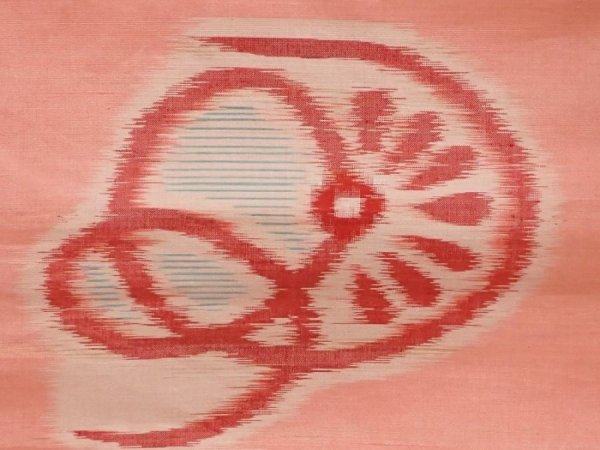 Photo6: 6709T15z290 Vintage Japanese Kimono Silk HITOE MEISEN KOMON  Pink (6)