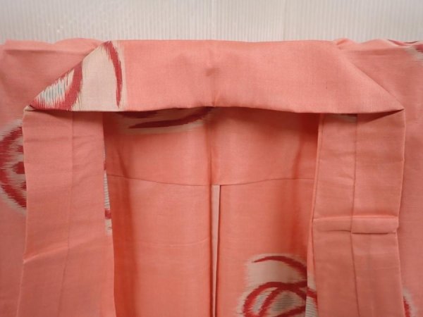 Photo8: 6709T15z290 Vintage Japanese Kimono Silk HITOE MEISEN KOMON  Pink (8)