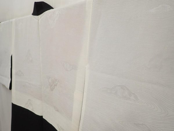 Photo7: 6710T07z580 Vintage Japanese Kimono Silk HAORI Karesansui Black (7)