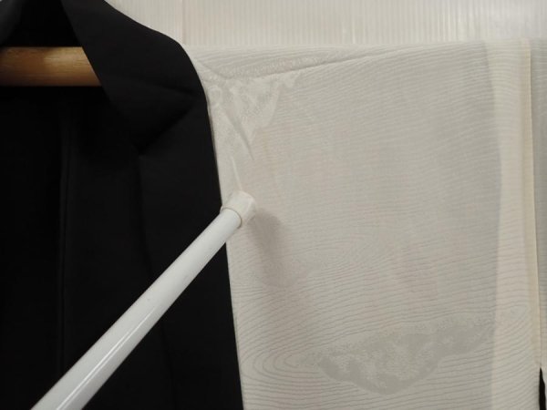 Photo8: 6710T07z580 Vintage Japanese Kimono Silk HAORI Karesansui Black (8)