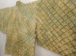 Photo2: 6710T08z420 Vintage Japanese Kimono Silk SHIBORI HAORI  Olive green (2)