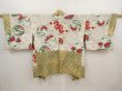 Photo6: 6710T08z420 Vintage Japanese Kimono Silk SHIBORI HAORI  Olive green (6)