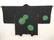 Photo3: 6710T10z590 Vintage Japanese Kimono Silk HAORI Flowers Black (3)