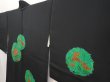 Photo4: 6710T10z590 Vintage Japanese Kimono Silk HAORI Flowers Black (4)