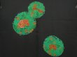 Photo5: 6710T10z590 Vintage Japanese Kimono Silk HAORI Flowers Black (5)