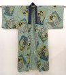 Photo6: 6710T11z370 Vintage Japanese Kimono Synthetic Men's JUBAN Ukiyoe Celadon (6)