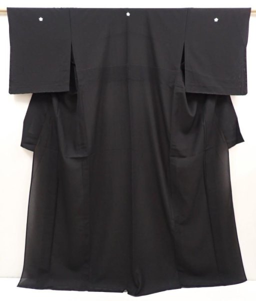 Photo1: 6710T12z670  Japanese Kimono Silk See through KUROMONTSUKI Plain Black (1)
