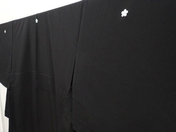 Photo2: 6710T12z670  Japanese Kimono Silk See through KUROMONTSUKI Plain Black (2)