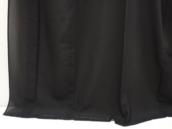 Photo4: 6710T12z670  Japanese Kimono Silk See through KUROMONTSUKI Plain Black (4)