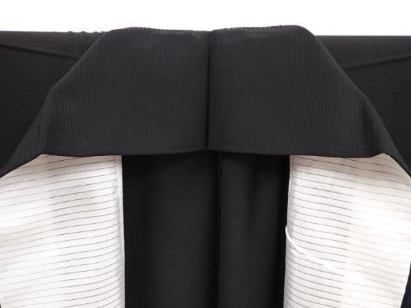 Photo8: 6710T12z670  Japanese Kimono Silk See through KUROMONTSUKI Plain Black (8)