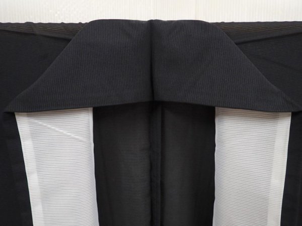 Photo8: 6710T13z530  Japanese Kimono Synthetic See through KUROMONTSUKI Black (8)