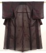 Photo1: 6710T14z390 Vintage Japanese Kimono Silk See through KOMON  Black (1)