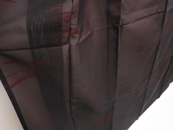 Photo3: 6710T14z390 Vintage Japanese Kimono Silk See through KOMON  Black (3)