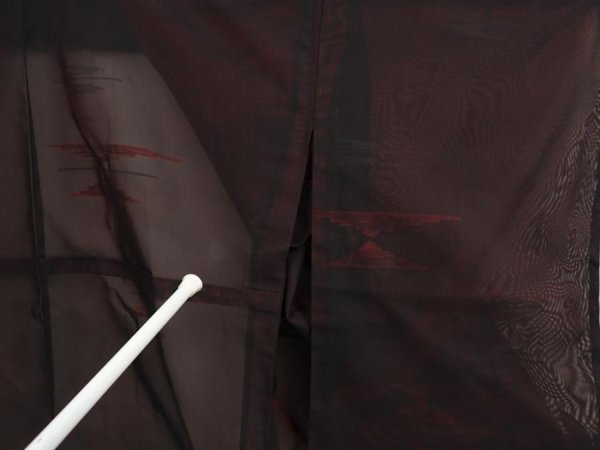 Photo7: 6710T14z390 Vintage Japanese Kimono Silk See through KOMON  Black (7)