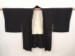 Photo6: 6710T01z550 Vintage Japanese Kimono Silk HAORI Flowers Black (6)