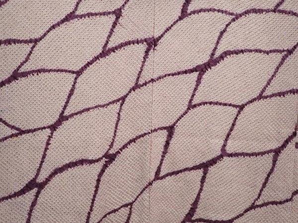 Photo3: 6710T02z520 Vintage Japanese Kimono Silk SHIBORI HAORI  Light lavender (3)