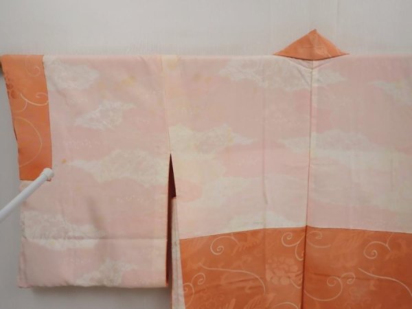 Photo8: 6710T03z580 Vintage Japanese Kimono Silk HAORI Flower Dark coral (8)