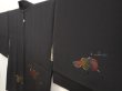 Photo2: 6710T04z560 Vintage Japanese Kimono Silk HAORI Leaf Black (2)