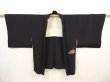 Photo6: 6710T04z560 Vintage Japanese Kimono Silk HAORI Leaf Black (6)