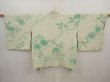 Photo1: 6710T05z440 Vintage Japanese Kimono Silk SHIBORI HAORI Flower Soft green (1)