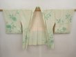 Photo7: 6710T05z440 Vintage Japanese Kimono Silk SHIBORI HAORI Flower Soft green (7)