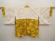 Photo6: 6710T06z520 Vintage Japanese Kimono Silk HAORI Flower Dark yellow (6)