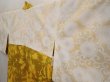 Photo7: 6710T06z520 Vintage Japanese Kimono Silk HAORI Flower Dark yellow (7)