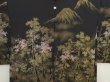 Photo3: 6713T01z670 Vintage Japanese Kimono Silk HAORI Trees Black (3)