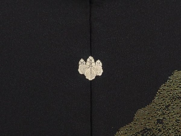 Photo5: 6713T01z670 Vintage Japanese Kimono Silk HAORI Trees Black (5)