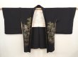 Photo6: 6713T01z670 Vintage Japanese Kimono Silk HAORI Trees Black (6)