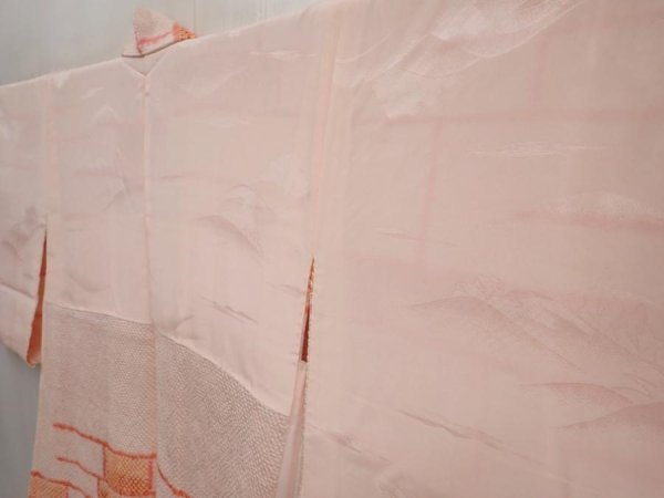 Photo7: 6713T03z470 Vintage Japanese Kimono Silk SHIBORI HAORI  Pink (7)