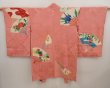Photo1: 6713T04z490 Vintage Japanese Kimono Silk HAORI Folding fan Coral pink (1)
