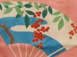 Photo4: 6713T04z490 Vintage Japanese Kimono Silk HAORI Folding fan Coral pink (4)