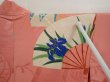 Photo7: 6713T04z490 Vintage Japanese Kimono Silk HAORI Folding fan Coral pink (7)