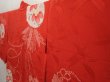 Photo2: 6713T05z370 Antique Japanese Kimono Silk HAORI Flowers Red (2)