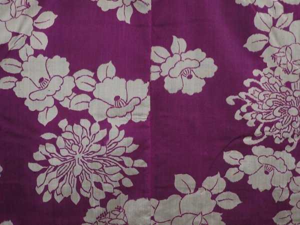 Photo3: 6713T06z430 Vintage Japanese Kimono Silk MEISEN HAORI Purple (3)