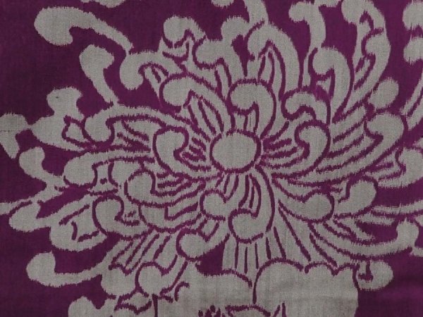 Photo4: 6713T06z430 Vintage Japanese Kimono Silk MEISEN HAORI Purple (4)
