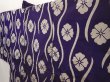Photo2: 6713T07z420 Vintage Japanese Kimono Silk MEISEN HAORI Flower Dark purple (2)