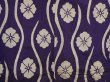 Photo3: 6713T07z420 Vintage Japanese Kimono Silk MEISEN HAORI Flower Dark purple (3)