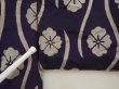 Photo7: 6713T07z420 Vintage Japanese Kimono Silk MEISEN HAORI Flower Dark purple (7)