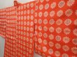 Photo2: 6713T08z490 Vintage Japanese Kimono Silk MEISEN HAORI Flower Orangered (2)