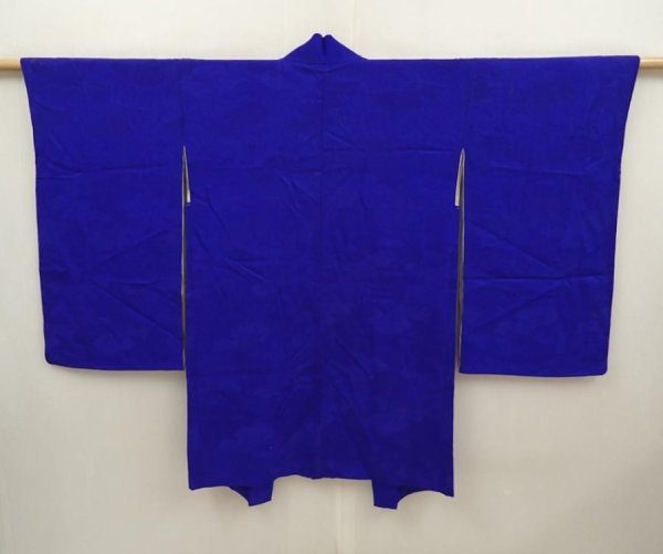 Photo1: 6713T09z590 Vintage Japanese Kimono Silk HAORI Cloud Oriental blue (1)