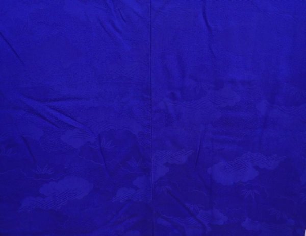 Photo3: 6713T09z590 Vintage Japanese Kimono Silk HAORI Cloud Oriental blue (3)