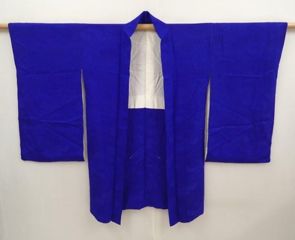 Photo7: 6713T09z590 Vintage Japanese Kimono Silk HAORI Cloud Oriental blue (7)