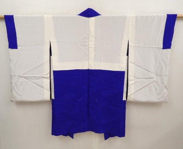 Photo8: 6713T09z590 Vintage Japanese Kimono Silk HAORI Cloud Oriental blue (8)