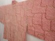 Photo2: 6713T10z480 Vintage Japanese Kimono Silk SHIBORI HAORI  Wine red (2)
