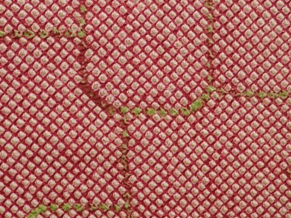 Photo4: 6713T10z480 Vintage Japanese Kimono Silk SHIBORI HAORI  Wine red (4)