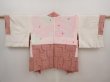 Photo6: 6713T10z480 Vintage Japanese Kimono Silk SHIBORI HAORI  Wine red (6)