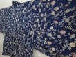 Photo2: 6713T11z400 Vintage Japanese Kimono Silk HAORI Flowers Navy (2)